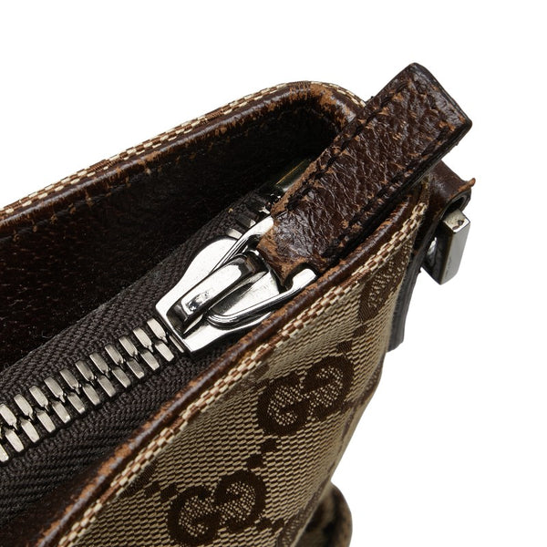 グッチ GGキャンバス トートバッグ ショルダーバッグ 2WAY 122797 ベージュ ブラウン キャンバス レザー レディース GUCCI 【中古】