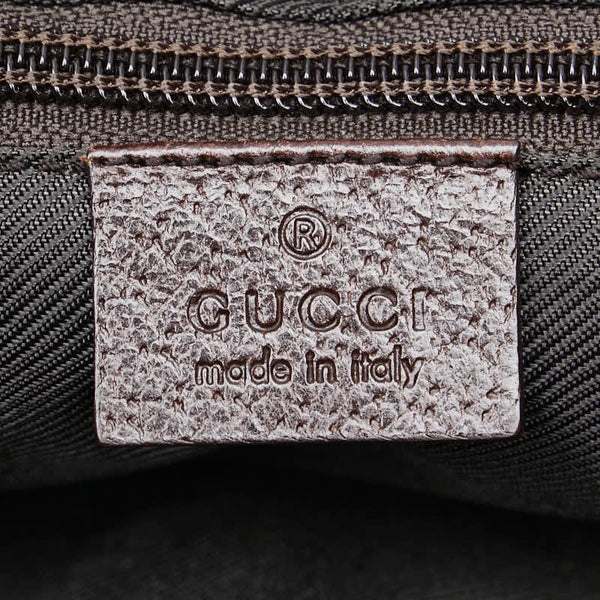 グッチ GGキャンバス トートバッグ ショルダーバッグ 2WAY 122797 ベージュ ブラウン キャンバス レザー レディース GUCCI 【中古】