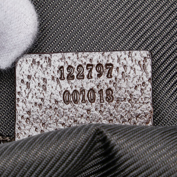 グッチ GGキャンバス トートバッグ ショルダーバッグ 2WAY 122797 ベージュ ブラウン キャンバス レザー レディース GUCCI 【中古】