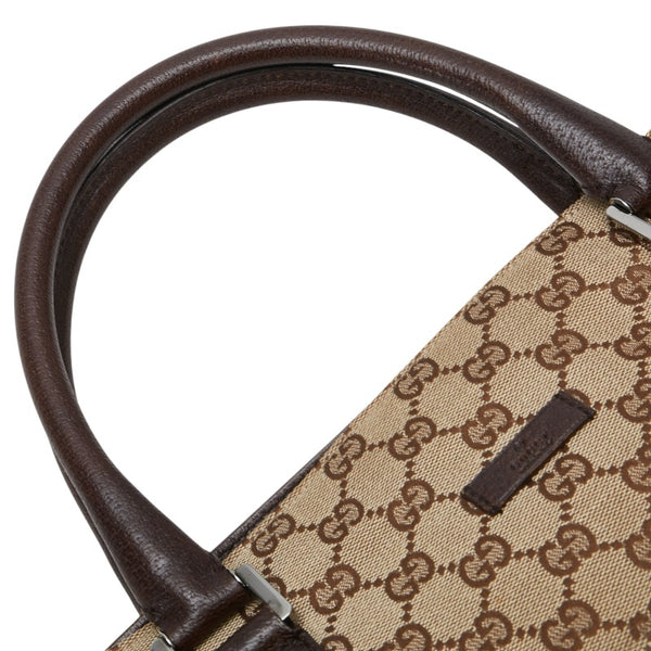 グッチ GGキャンバス トートバッグ ショルダーバッグ 2WAY 122797 ベージュ ブラウン キャンバス レザー レディース GUCCI 【中古】