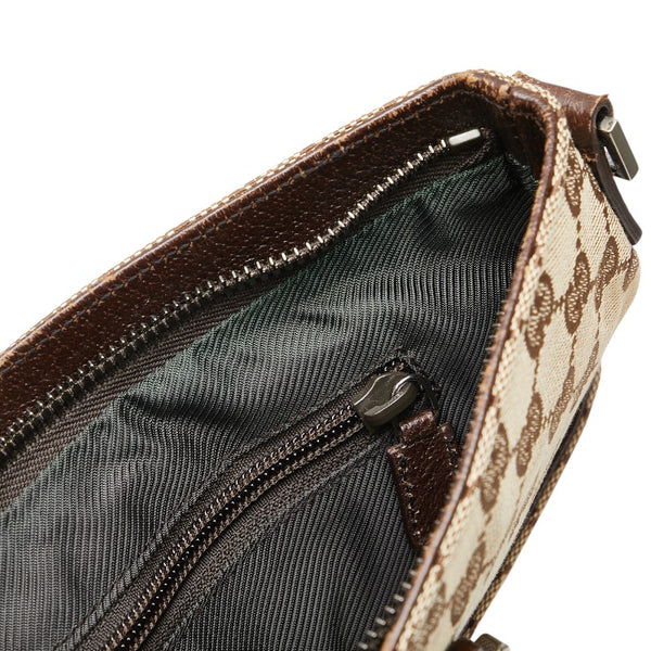 グッチ GGキャンバス トートバッグ ショルダーバッグ 2WAY 122797 ベージュ ブラウン キャンバス レザー レディース GUCCI 【中古】