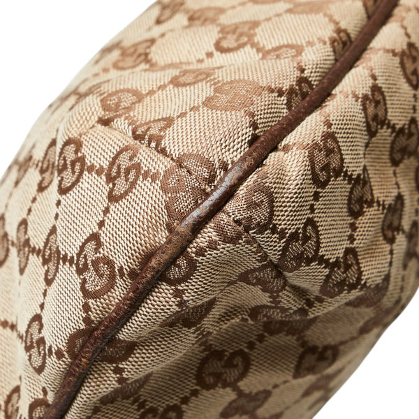 グッチ GGキャンバス トートバッグ ショルダーバッグ 2WAY 122797 ベージュ ブラウン キャンバス レザー レディース GUCCI 【中古】