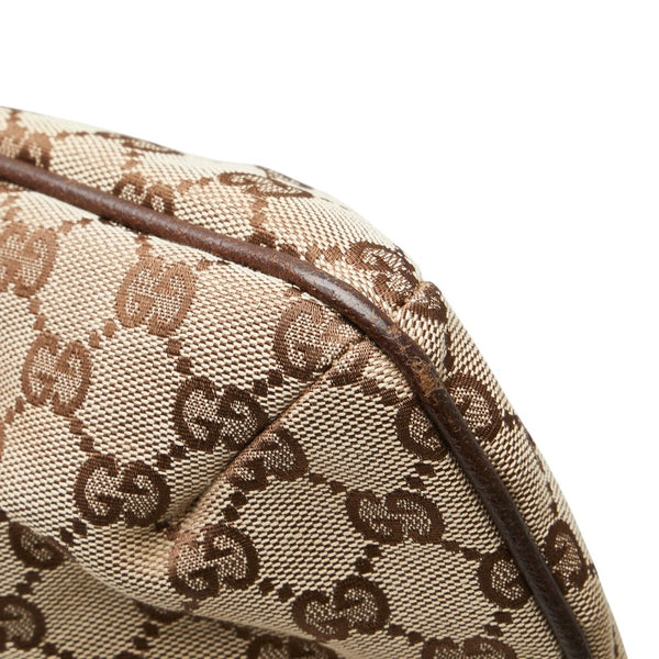 グッチ GGキャンバス トートバッグ ショルダーバッグ 2WAY 122797 ベージュ ブラウン キャンバス レザー レディース GUCCI 【中古】