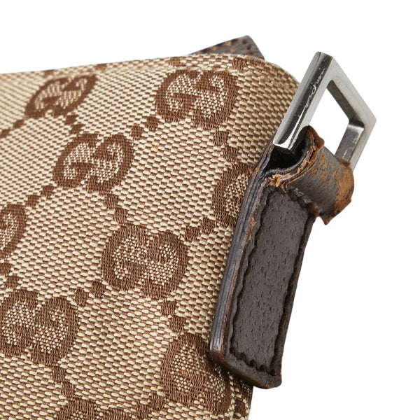 グッチ GGキャンバス トートバッグ ショルダーバッグ 2WAY 122797 ベージュ ブラウン キャンバス レザー レディース GUCCI 【中古】