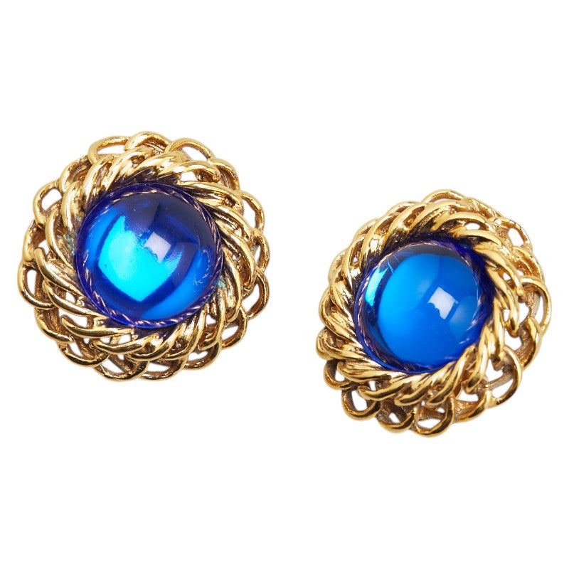 シャネル グリポア イヤリング ゴールド ブルー メッキ レディース CHANEL 【中古】