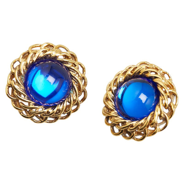 シャネル グリポア イヤリング ゴールド ブルー メッキ レディース CHANEL 【中古】