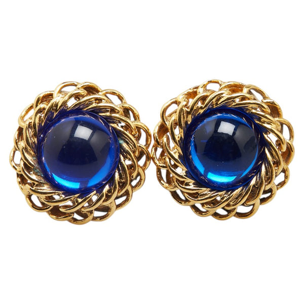 シャネル グリポア イヤリング ゴールド ブルー メッキ レディース CHANEL 【中古】