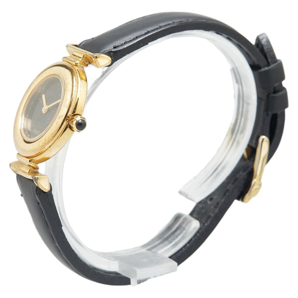 フェンディ 腕時計 320L クオーツ ブラック文字盤 ステンレススチール レザー レディース FENDI 【中古】