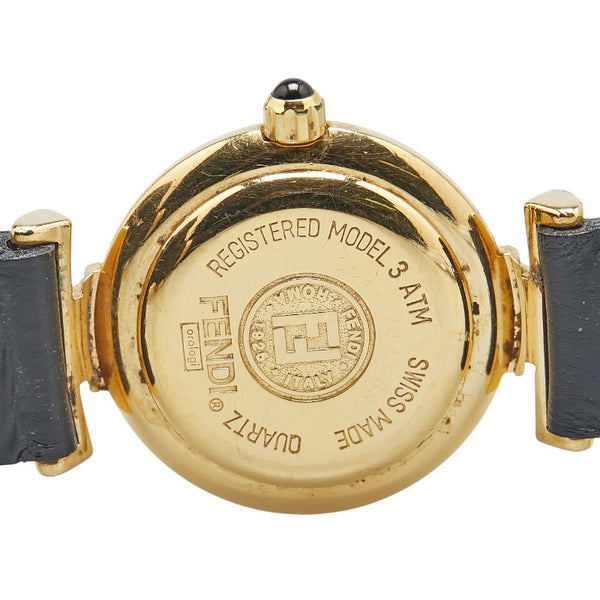 フェンディ 腕時計 320L クオーツ ブラック文字盤 ステンレススチール レザー レディース FENDI 【中古】