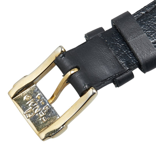 フェンディ 腕時計 320L クオーツ ブラック文字盤 ステンレススチール レザー レディース FENDI 【中古】