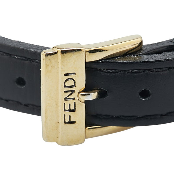 フェンディ 腕時計 320L クオーツ ブラック文字盤 ステンレススチール レザー レディース FENDI 【中古】