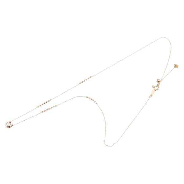 K18PG ピンクゴールド ダイヤ0.16ct プチ ネックレス レディース 【中古】