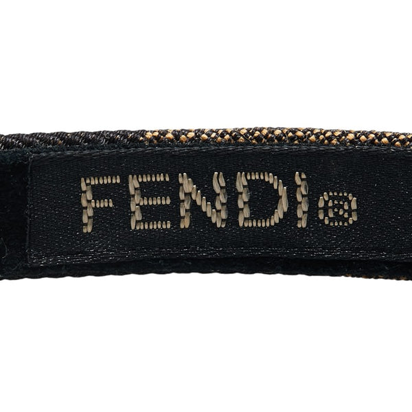 フェンディ カチューシャ ヘアバンド ブラック ブラウン キャンバス プラスチック レディース FENDI 【中古】