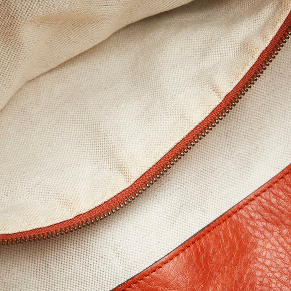 グッチ GGキャンバス バンブー トートバッグ 339000 ベージュ オレンジ キャンバス レザー レディース GUCCI 【中古】