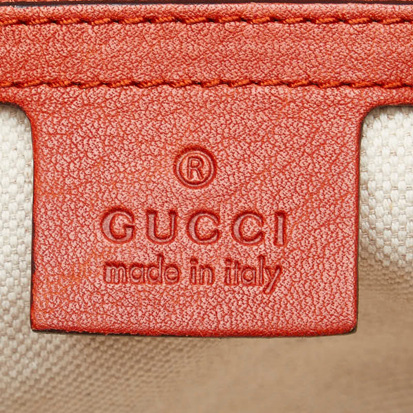 グッチ GGキャンバス バンブー トートバッグ 339000 ベージュ オレンジ キャンバス レザー レディース GUCCI 【中古】