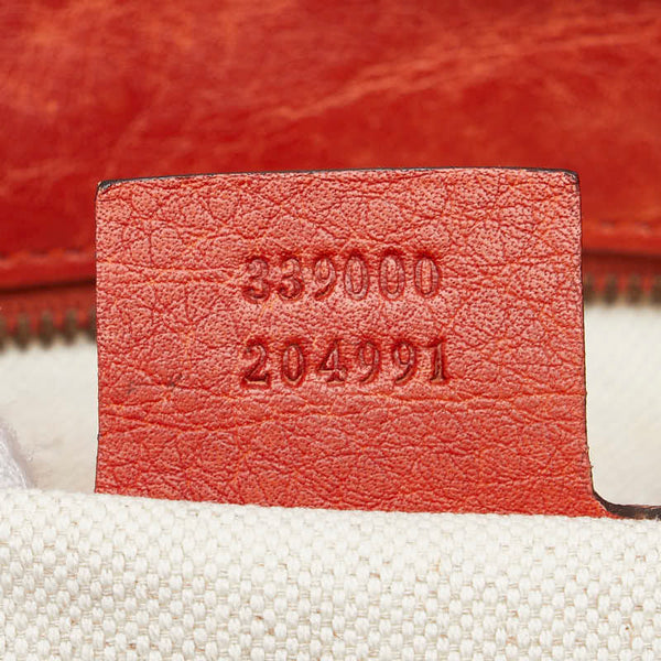 グッチ GGキャンバス バンブー トートバッグ 339000 ベージュ オレンジ キャンバス レザー レディース GUCCI 【中古】