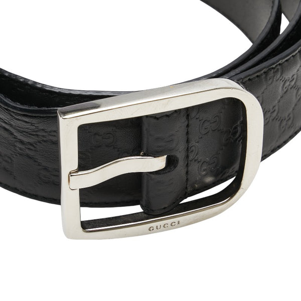 グッチ マイクログッチシマ ベルト 90/36 449716 ブラック シルバー レザー メンズ GUCCI 【中古】