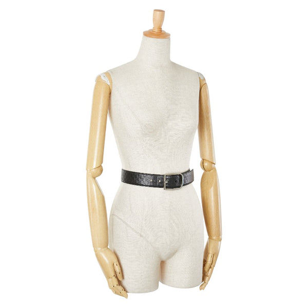 グッチ マイクログッチシマ ベルト 90/36 449716 ブラック シルバー レザー メンズ GUCCI 【中古】