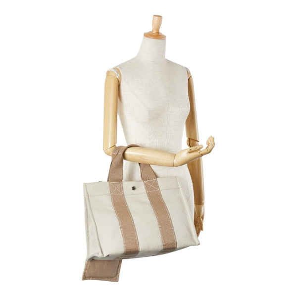 エルメス ボラボラPM トートバッグ ベージュ ブラウン キャンバス レディース HERMES 【中古】