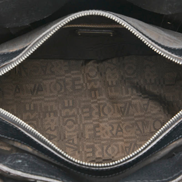 サルヴァトーレフェラガモ ハンドバッグ EE-21 7987 ブラック スウェード レザー レディース Salvatore Ferragamo 【中古】