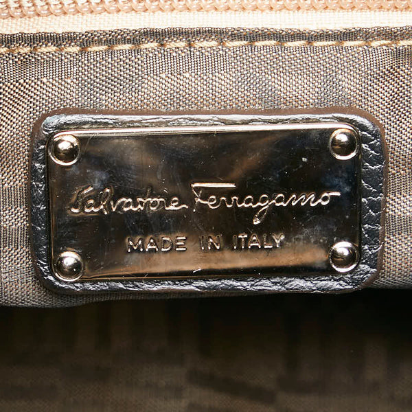 サルヴァトーレフェラガモ ハンドバッグ EE-21 7987 ブラック スウェード レザー レディース Salvatore Ferragamo 【中古】