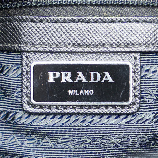 プラダ 三角ロゴプレート トートバッグ ショルダーバッグ 2WAY 2VG033 ブラック ナイロン レザー レディース PRADA 【中古】