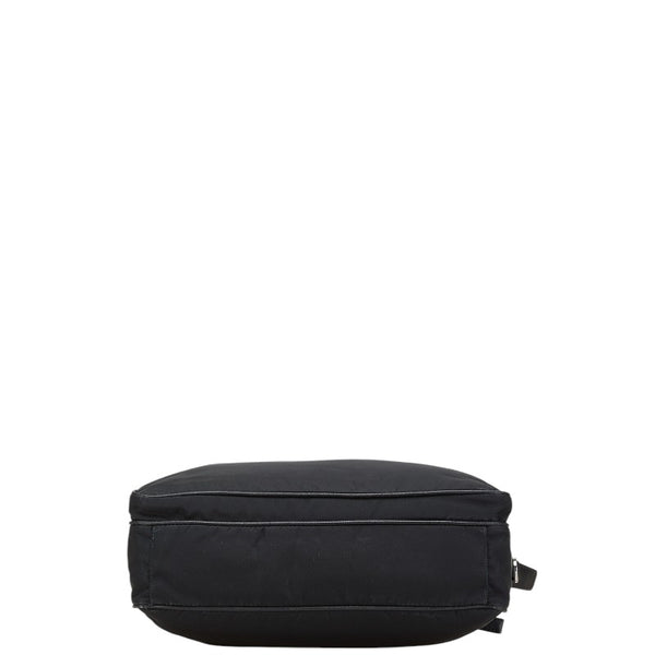 プラダ 三角ロゴプレート トートバッグ ショルダーバッグ 2WAY 2VG033 ブラック ナイロン レザー レディース PRADA 【中古】