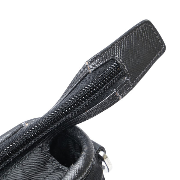 プラダ 三角ロゴプレート トートバッグ ショルダーバッグ 2WAY 2VG033 ブラック ナイロン レザー レディース PRADA 【中古】