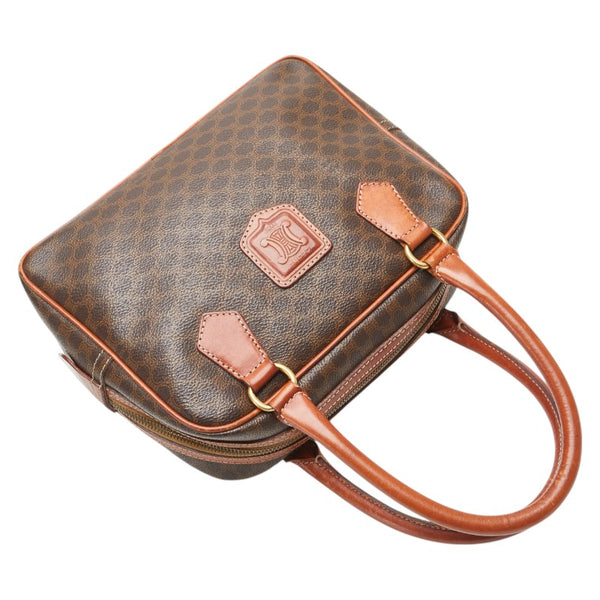 セリーヌ マカダム ハンドバッグ ブラウン PVC レザー レディース CELINE 【中古】