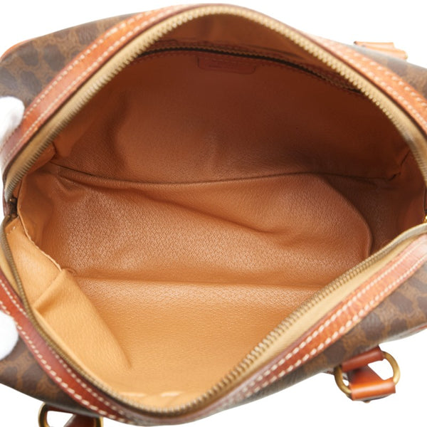 セリーヌ マカダム ハンドバッグ ブラウン PVC レザー レディース CELINE 【中古】