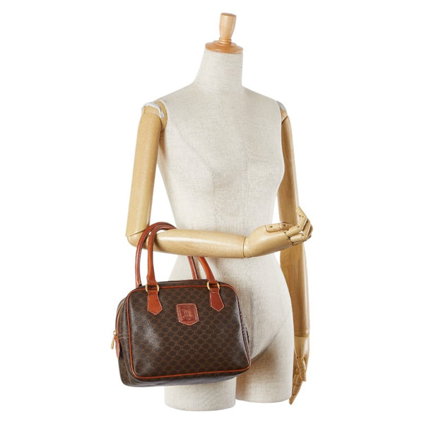 セリーヌ マカダム ハンドバッグ ブラウン PVC レザー レディース CELINE 【中古】