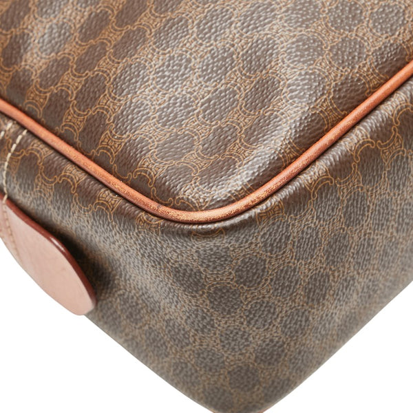 セリーヌ マカダム ハンドバッグ ブラウン PVC レザー レディース CELINE 【中古】
