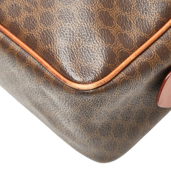 セリーヌ マカダム ハンドバッグ ブラウン PVC レザー レディース CELINE 【中古】