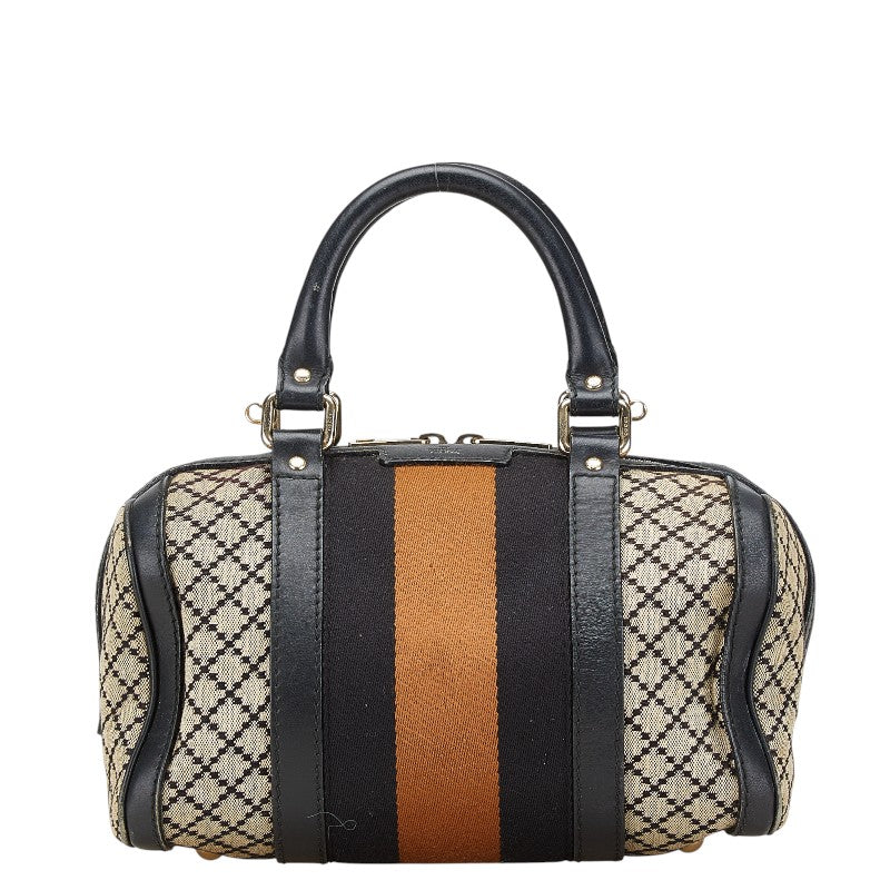 グッチ ディアマンテ ミニボストンバッグ ハンドバッグ 269876 ベージュ マルチカラー キャンバス レザー レディース GUCCI 【中古】