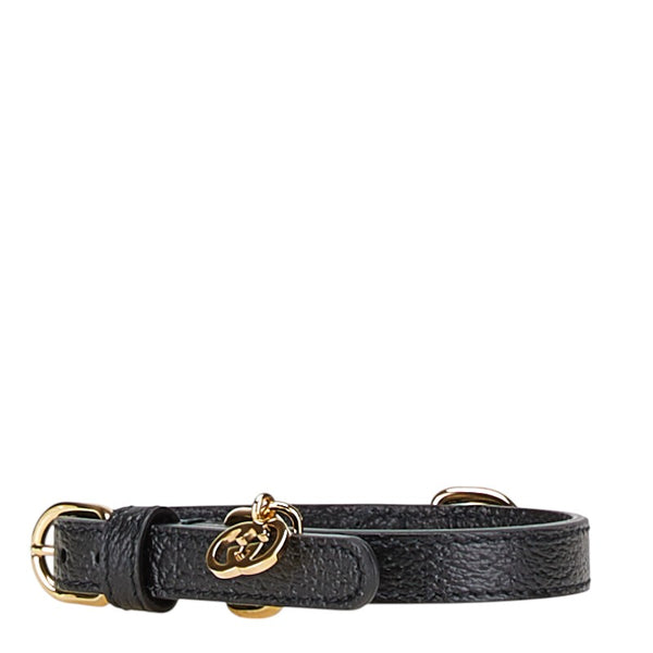 グッチ エクストラスモール インターロッキングG ドッグウェア ペット用品 692946 ブラック レザー レディース GUCCI 【中古】