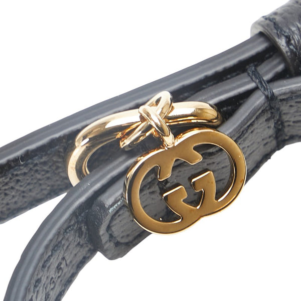 グッチ エクストラスモール インターロッキングG ドッグウェア ペット用品 692946 ブラック レザー レディース GUCCI 【中古】