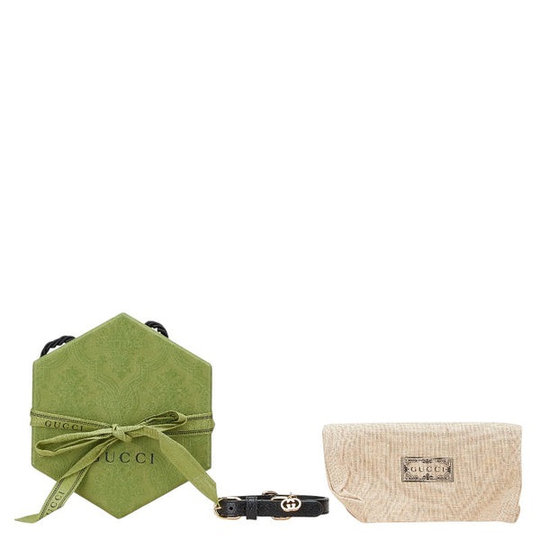 グッチ エクストラスモール インターロッキングG ドッグウェア ペット用品 692946 ブラック レザー レディース GUCCI 【中古】