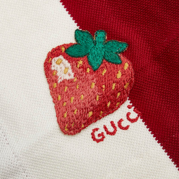 グッチ ストロベリー ボーダー ドッグウェア ペット用品 サイズ：L 695744 マルチカラー コットン レディース GUCCI 【中古】