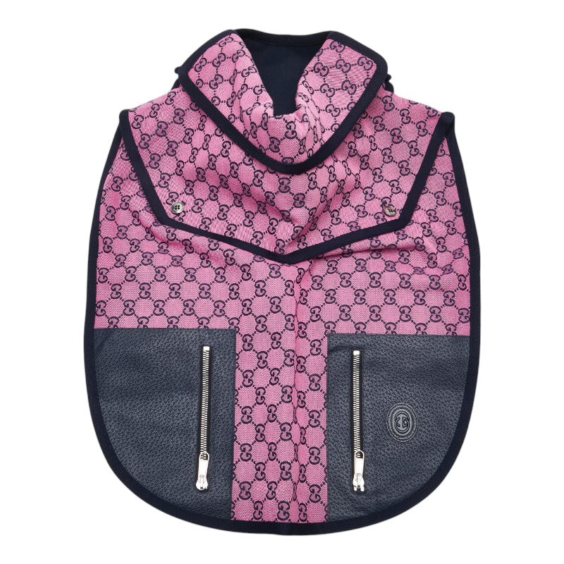 グッチ GGキャンバス ドッグウェア ペット用品 サイズ：L 695730 ピンク ネイビー キャンバス レザー レディース GUCCI 【中古】