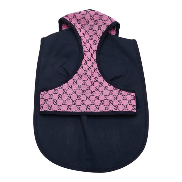 グッチ GGキャンバス ドッグウェア ペット用品 サイズ：L 695730 ピンク ネイビー キャンバス レザー レディース GUCCI 【中古】