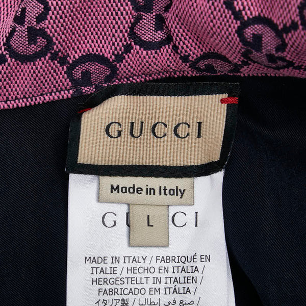 グッチ GGキャンバス ドッグウェア ペット用品 サイズ：L 695730 ピンク ネイビー キャンバス レザー レディース GUCCI 【中古】