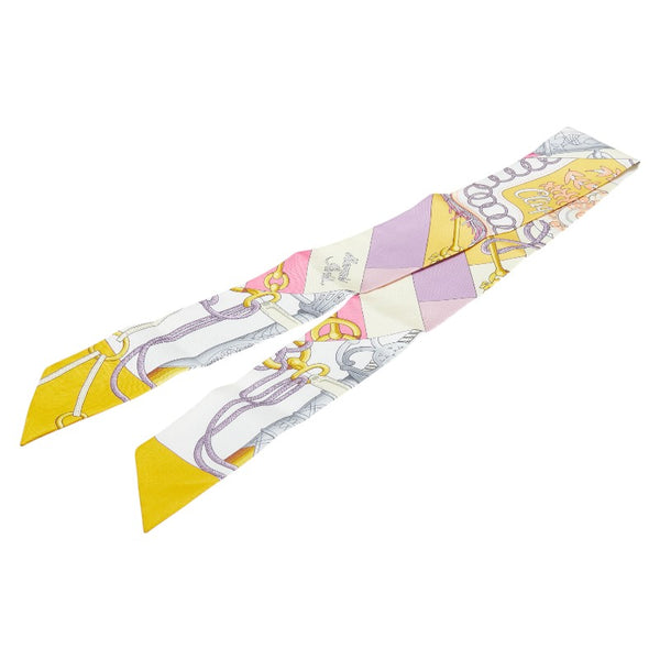 エルメス ツイリー クリケティス CLIQUETIS スカーフ ホワイト マルチカラー シルク レディース HERMES 【中古】