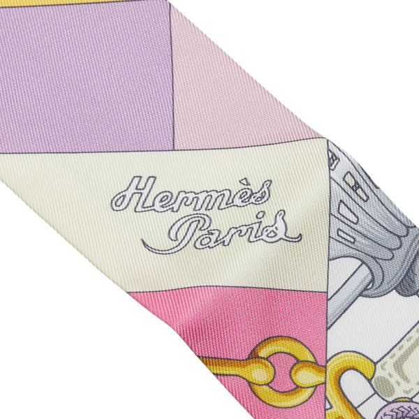 エルメス ツイリー クリケティス CLIQUETIS スカーフ ホワイト マルチカラー シルク レディース HERMES 【中古】
