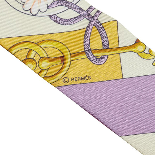エルメス ツイリー クリケティス CLIQUETIS スカーフ ホワイト マルチカラー シルク レディース HERMES 【中古】