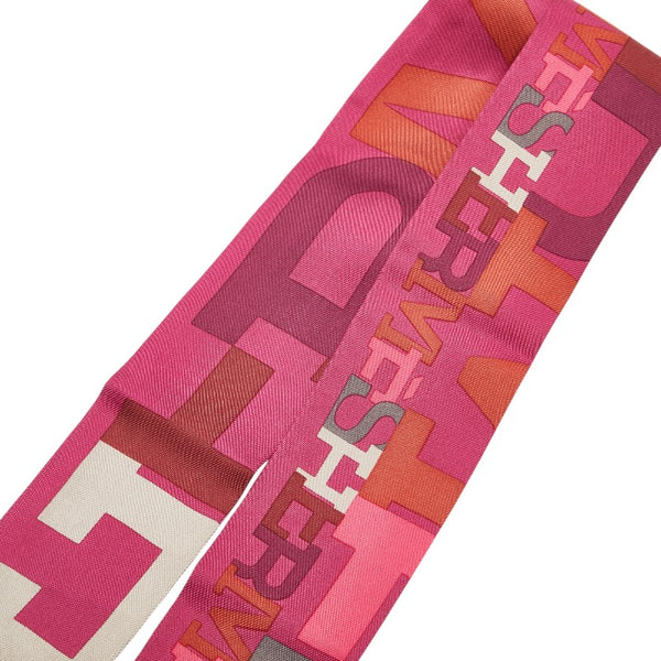 エルメス ツイリー キャピタルズ スカーフ パープル マルチカラー シルク レディース HERMES 【中古】