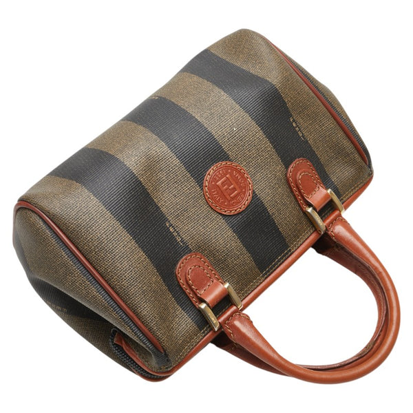 フェンディ ぺカン ハンドバッグ ミニボストンバッグ カーキ ブラック ブラウン PVC レザー レディース FENDI 【中古】