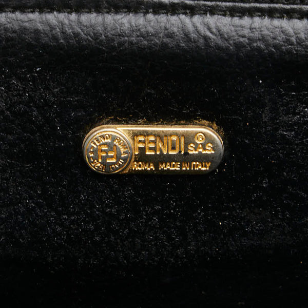 フェンディ ぺカン ハンドバッグ ミニボストンバッグ カーキ ブラック ブラウン PVC レザー レディース FENDI 【中古】