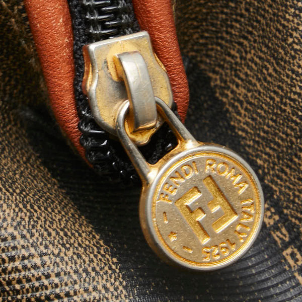 フェンディ ぺカン ハンドバッグ ミニボストンバッグ カーキ ブラック ブラウン PVC レザー レディース FENDI 【中古】