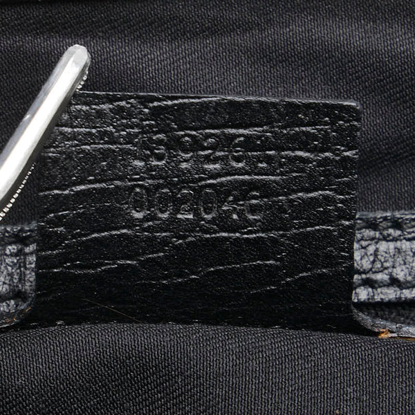 グッチ GGキャンバス シェリーライン ハンドバッグ 139261 ブラック ベージュ キャンバス レザー レディース GUCCI 【中古】