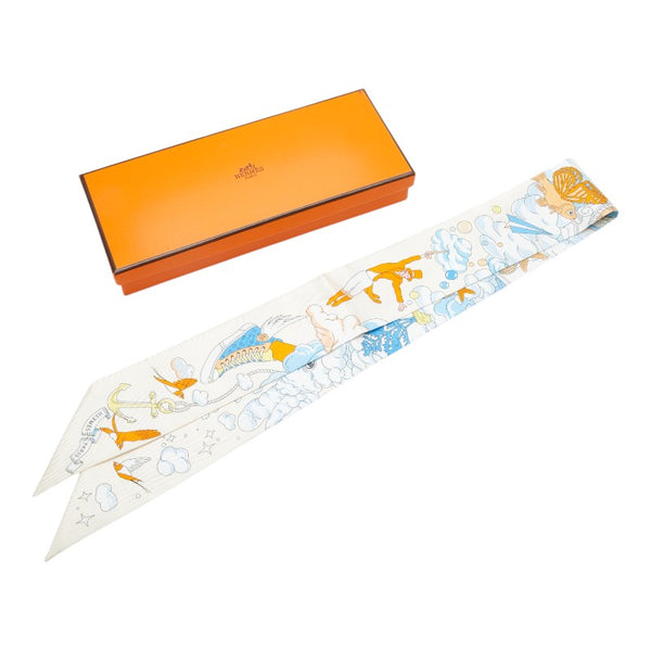 エルメス ツイリー Sur Mon Nuage 私の雲 スカーフ ベージュ マルチカラー レディース HERMES 【中古】